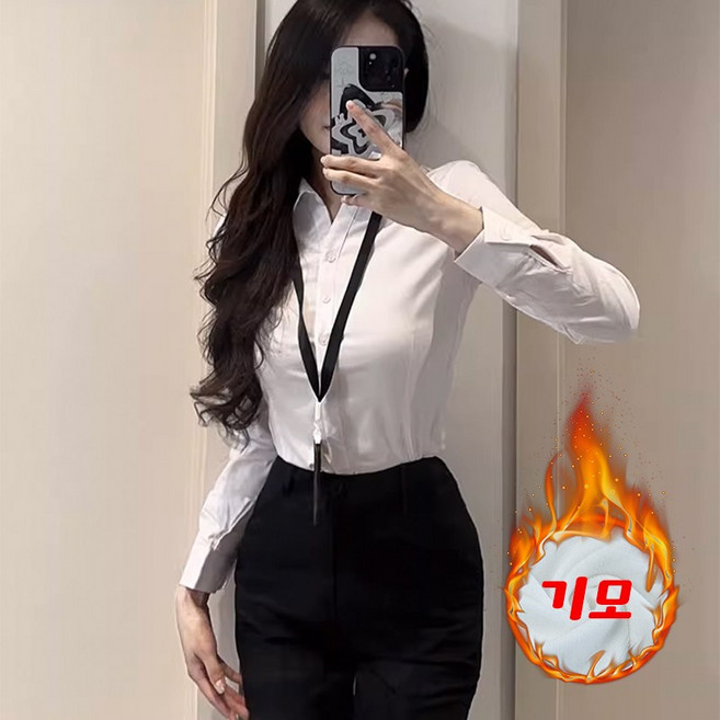 KDNC 여성 기본 코디 셔츠 슬림핏 면접 유니폼