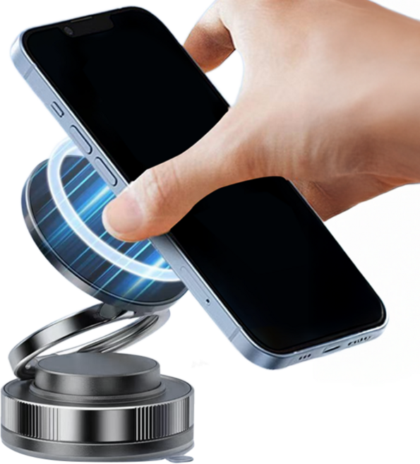 하이퀄 초강력 진공흡착 맥세이프 휴대폰 거치대, 블랙, 1개