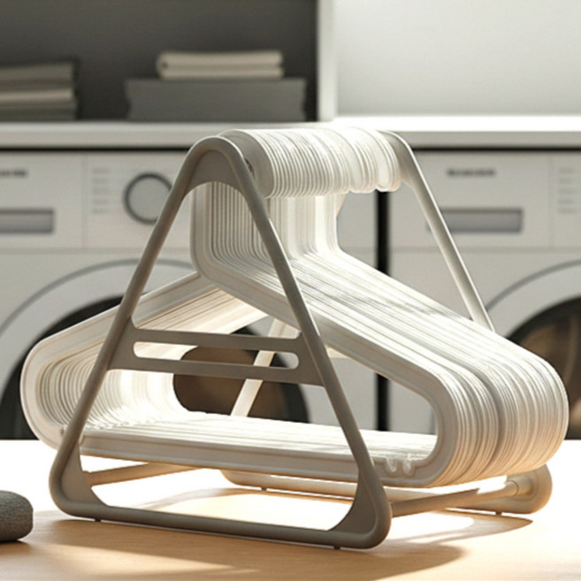 감성팩토리 옷걸이 보관 삼각 거치대, 1개, 그레이