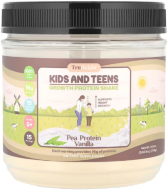 트루하이트 완두콩 단백질+종합비타민 어린이 청소년 바닐라맛 374g 만5세 이상, 1개