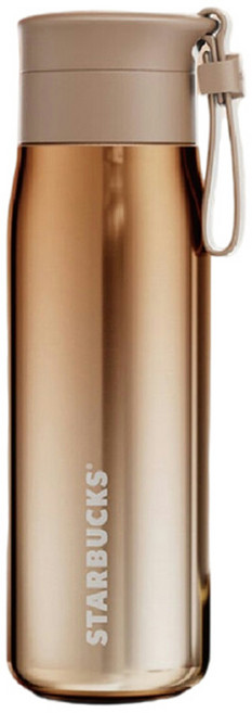 스타벅스 럭키 휴대용 보온 텀블러 ST-BW2007, 1개, 골드, 296ml