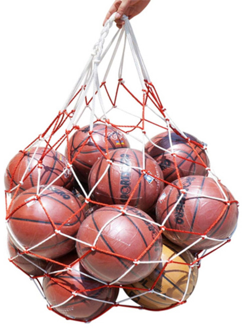 고아웃타운 공 그물 축구공 농구공 그물망 볼망, 레드화이트, 1개