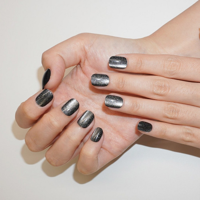 핑거힐 핑거프레스 네일팁 글로우 S, 1개, 08.블랙미스트