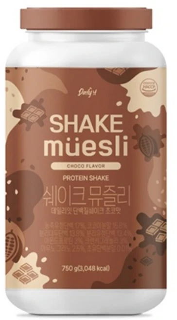 쉐이크 뮤즐리 식사대용 단백질 보충제 프로틴 파우더 초코맛, 750g, 1개 - 쿠팡
