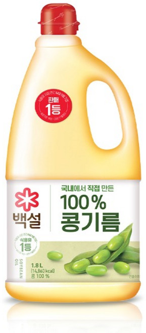 백설 콩기름, 1.8L, 4개