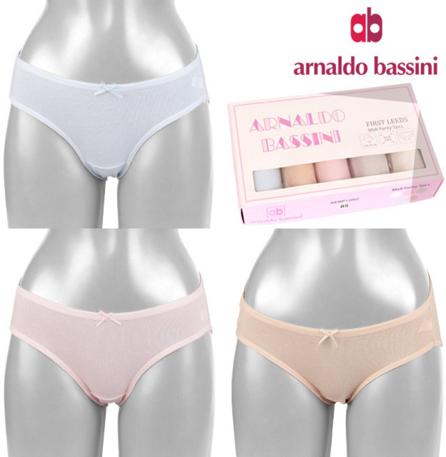 아놀드바시니 여성 데일리 베이직 면스판 미디 5매 요일팬티 2종세트 택1