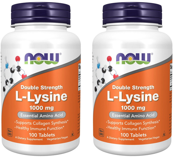 NOW Foods 左旋離胺酸錠 1000mg, 100顆, 2罐