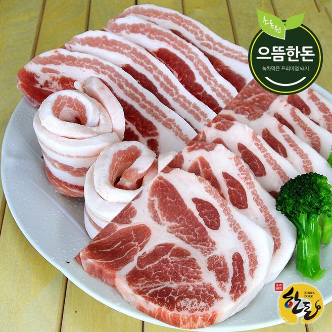 +특별할인+ [으뜸한돈] 국내산 한돈 냉장 삼겹살 500g + 목살 500g (총 1kg) 구이용, 1개, 1kg