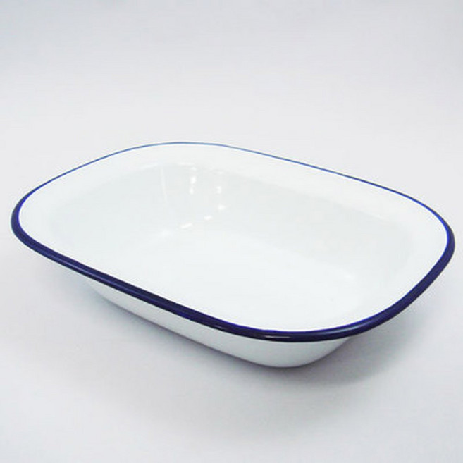 FALCON 파이 세트 법랑 3P 팔콘 접시, 7 3번 블루헴(길이22CM), 1개