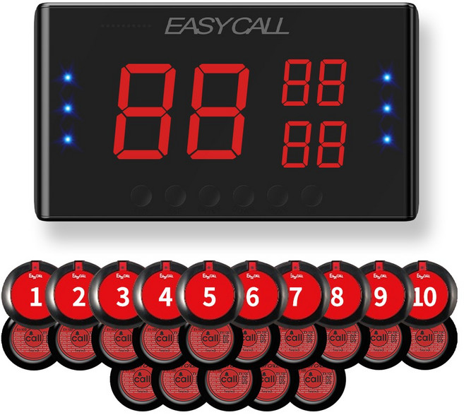 이지콜 무선 호출벨 세트 EY-2003 + 레드 25개, 26) EY-2003 모니터 + 호출벨 레드 25개