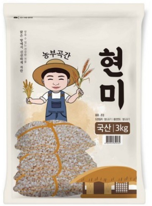 농부곡간 국산 현미, 3kg, 1개