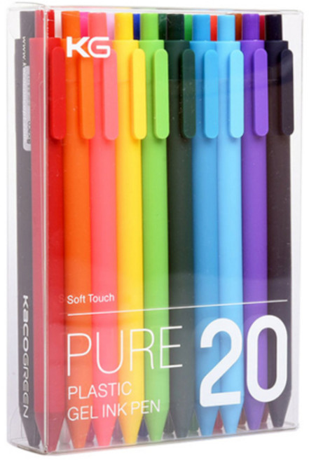 HALFMOON PURE 파스텔 젤펜 0.5mm 20색 세트, 1세트