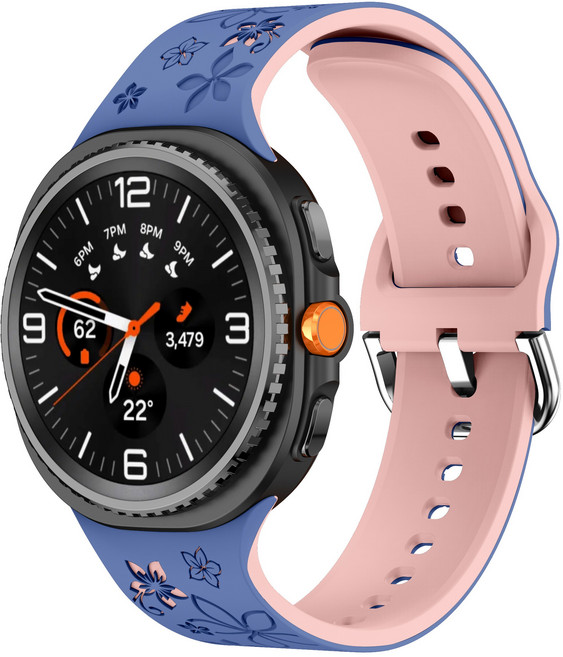 갤럭시워치8 호환 40/44/46mm 투톤 조각 무늬 스트랩, 라벤더핑크