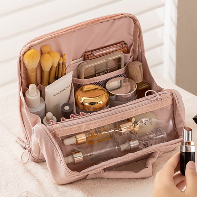 이지몰 대용량 화장품 파우치 여행용 메이크업 가방 8칸 분리 수납 방수 화장품 정리함