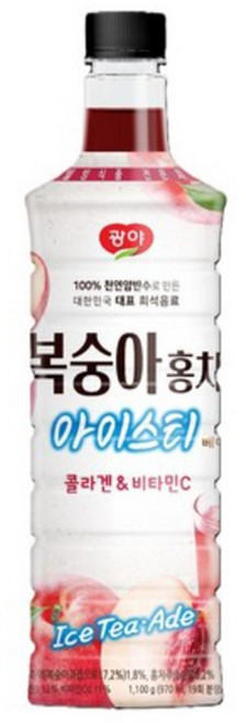 복숭아홍차 베이스, 15개, 970ml