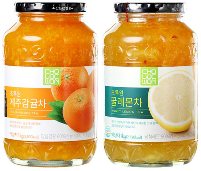 초록원 제주감귤차 +꿀레몬차 (2kg), 2kg, 1개, 1개입
