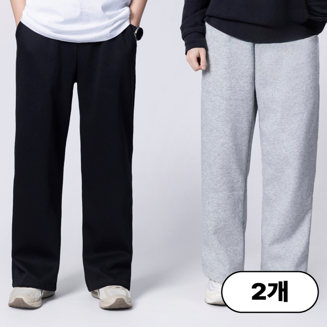 1+1 버닝몬스터 남자 기모 트레이닝 바지 와이드 팬츠