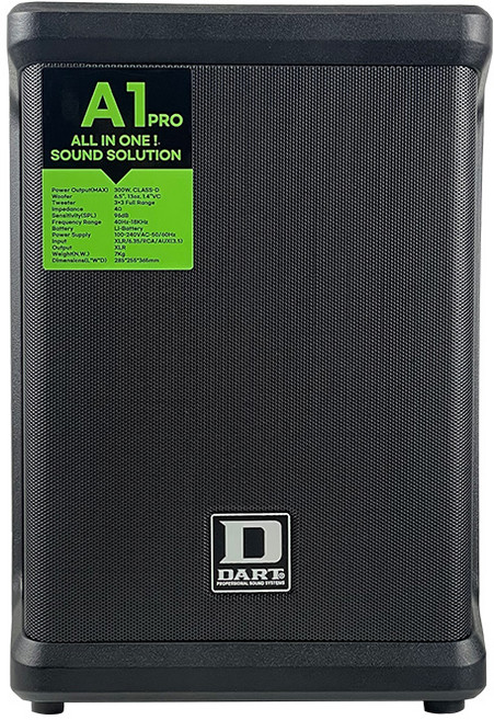 DART 300W 6.5인치 충전형 앰프스피커 야외용 휴대용 강의 강연 버스킹스피커 DS-A1PRO