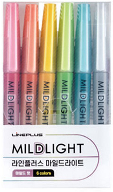 라인플러스 마일드라이트 마일드핫 형광펜 6색세트 5개, 마일드핫 6색 세트 5개