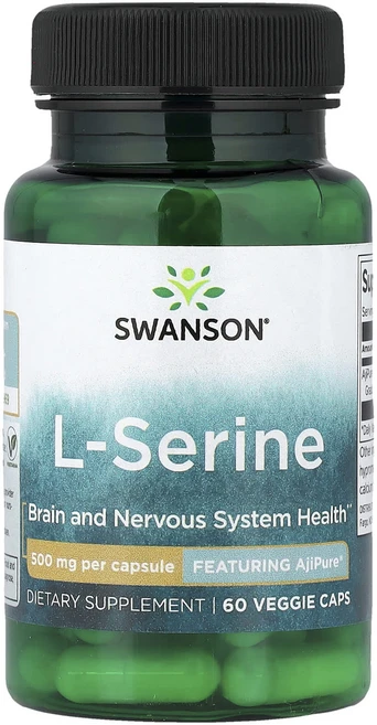 Swanson l-세린 500mg 베지 캡슐 60정, 1개 - 쿠팡