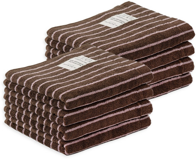 앤에코브 시그니처 대나무 100% 뱀부 수건, 8개, 피오니 모카 ST