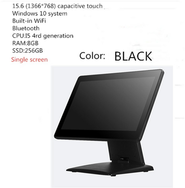POS 터치 스크린 금전 등록기 15 인치 윈도우 10 I5 GEN4 8G 128G 접이식 스탠드 풍부한 인터페이스 모니터 디지털 PC, 01 i5 8G 256G, 01 CHINA, 01 영국 플러그