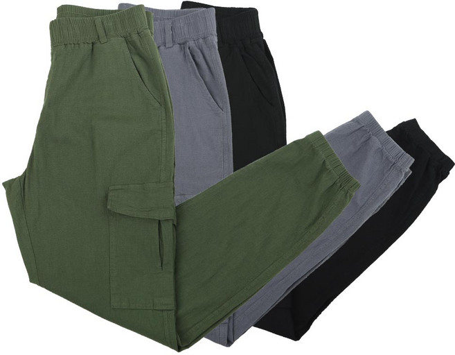 남성 컴포트 스판 밴딩 카고 조거 트레이닝 팬츠 고무줄 면 바지 츄리닝