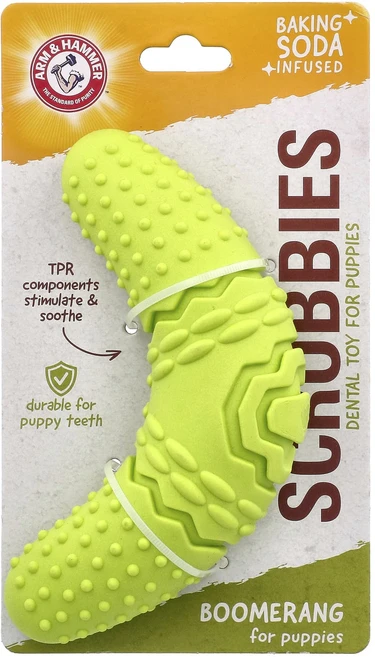 Arm & Hammer 수세미 반려견용 치아 관리 장난감 부메랑 장난감 1개, ArmHammer수세미반려견용치아관리장난감부메랑장난감1 - 쿠팡