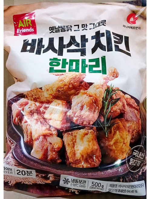 옛날통닭그맛그대로바사삭치킨(마니커 냉동 12조각 500g), 500g, 1개
