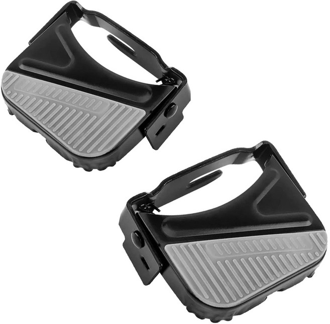 전기 자전거 보조발판 뒷좌석 페달 발받침 사이클링 리어발판, 2세트, 블랙