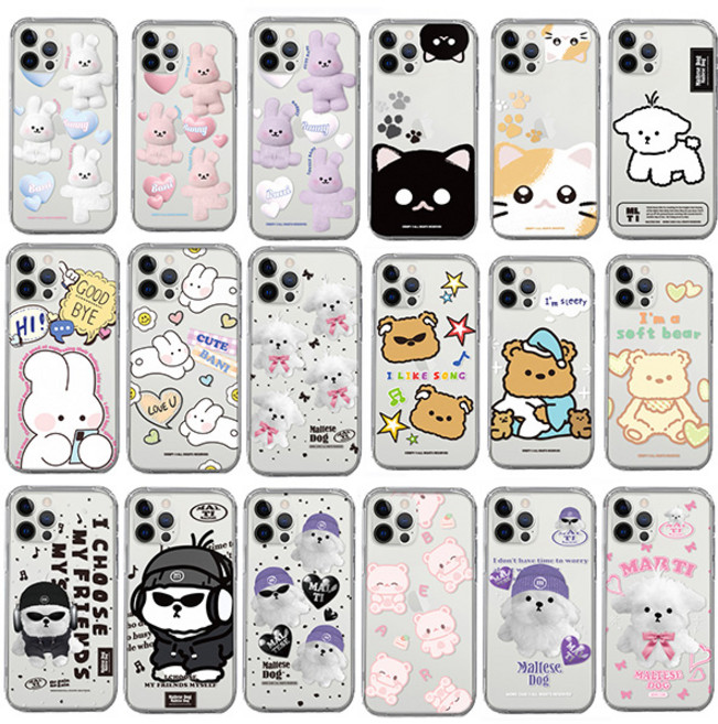 DC CASE 투명 젤리 케이스 마이브 키즈폰 AT-M130 토끼 냥이 말티즈 댕댕이