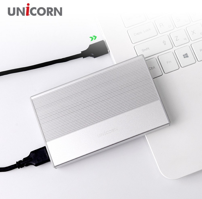 유니콘 USB3.1 SSD HDD 2.5인치 외장하드케이스 알루미늄 슬라이드조립 HDD-600VA, 본상품선택, 1개