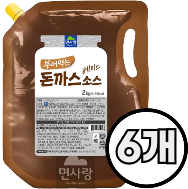 면사랑 부어먹는 돈까스소스 2kg 실온제품, 6개, 1.8L