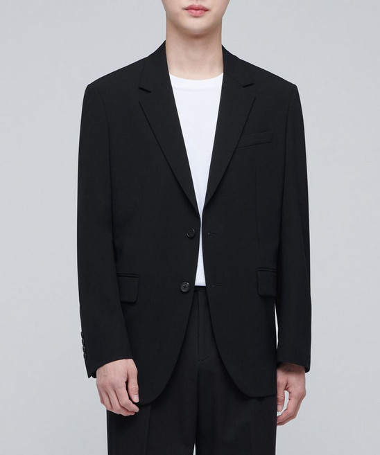무신사 스탠다드 라이트웨이트 릴렉스드 베이식 블레이저 블랙 497748