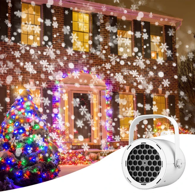 호환 16 패턴 크리스마스 프로젝션 눈송이 빛 LED 휴일 장식 선물 파티 홈 분위기, 03 Halloween, 01 White, 01 White