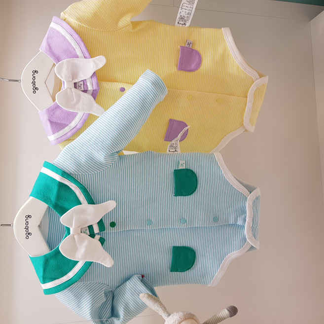 아가방 봄 베이비페어 / 봄빛 가득 천사 턱받이 아기 유아 바디수트 / 눕혀 입히기 딱! 좋아요 유아 바디슈트 / 앞뒤로 다 쓰는 천사 턱받이 세트 신생아 백일 외출복