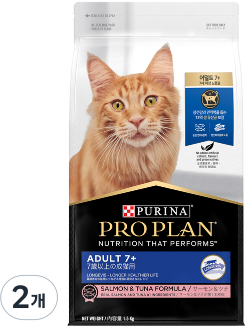 프로플랜 캣 기능성 사료, 시니어, 1.5kg, 2개