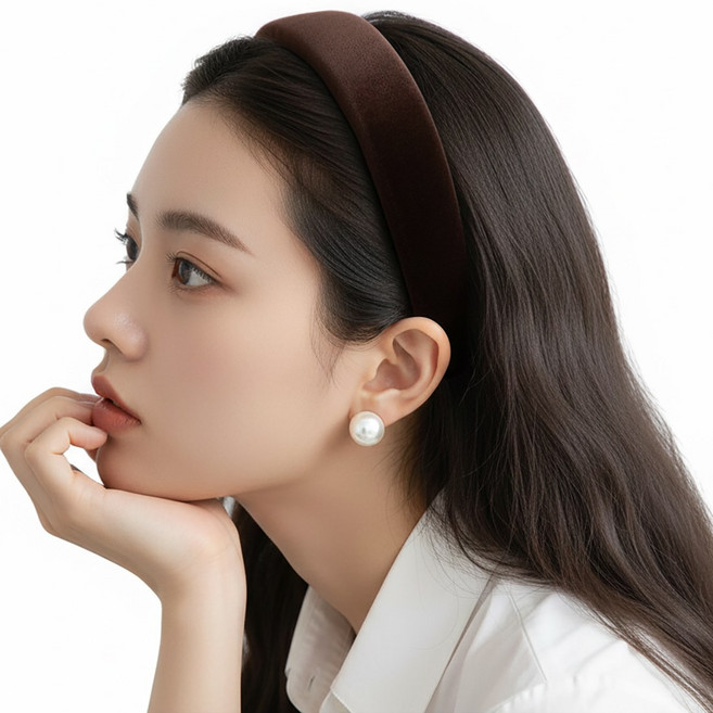 블링살롱 귀안아픈 소프트 클래식 3cm 벨벳 와이드 헤어밴드 머리띠 6컬러 파티룩 연말코디