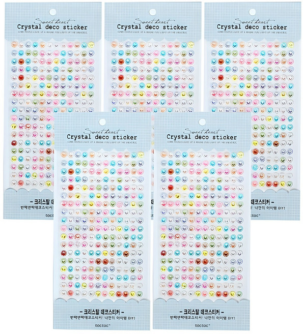 톡톡팬시 크리스탈 스티커, 레인보우, 5개