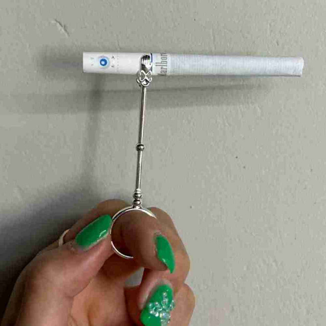 흡연 보조용 담배 홀더 금속 링 손잡이형 링형담배홀더