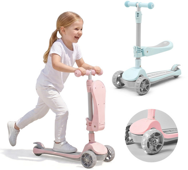 아이팜 X2 유아킥보드 접이식 씽씽이, 1.X2_크림블루, 1개