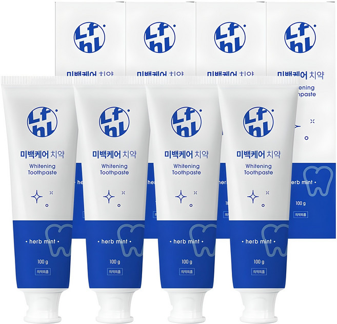 라이프홀릭 미백케어 치약, 100g, 4개