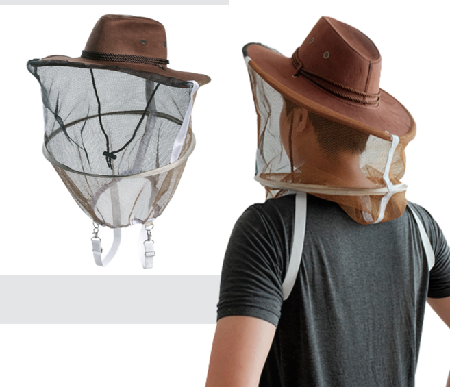 다올 어깨걸이형 양봉 방충 벌망 벌초 모자, 1개