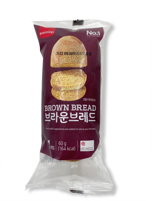 제이케이푸드 삼립 브라운브레드60g (드라이) 부쉬맨빵 아웃백빵, 60g, 1개
