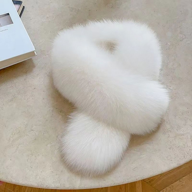 ROYALBELLE 여성 겨울 양면 여우털 토끼털 멀티 스타일 퍼 목도리 F0120422