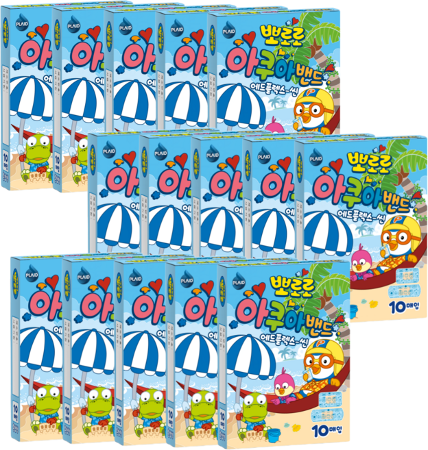 영케미칼 뽀로로 키즈밴드 아쿠아 혼합형 10p, 15세트, 10개입