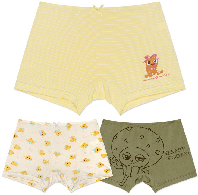 엠알키즈 브레드이발소 레이온 스판 여아 드로즈 팬티 3매입 RF609