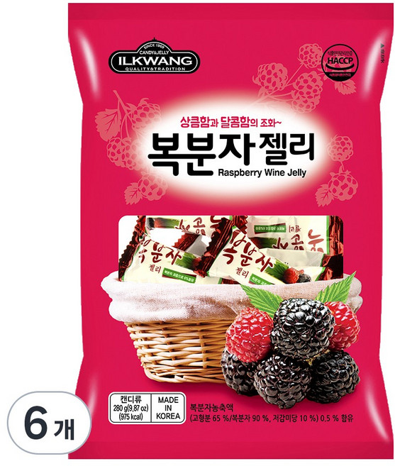 일광제과 복분자젤리, 280g, 6개
