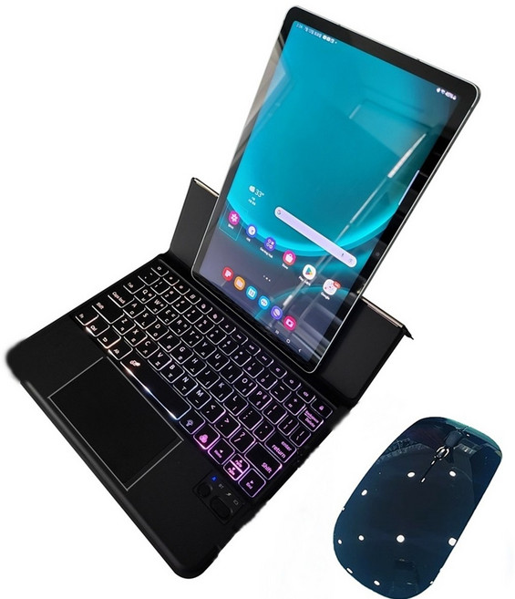 WORLDEX 갤럭시탭 S10 FE S9 FE S10 S9 S8 10.9인치 11인치 500g 백라이트 터치패드 매직키보드 블루투스 키보드케이스, 블랙, 11 인치, 마우스 함께, 일반형
