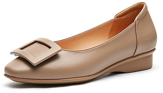 엘칸토 마쯔 여성 스퀘어 장식 컴포트화 2cm LCWC58M126